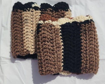 Handmade Scalloped Edge Crochet Boot Cuffs
