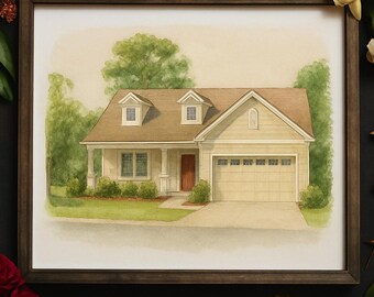 Watercolor House Custom Digital Portrait, Personalized Home Painting, Realtor Gift & Housewarming Printable Art