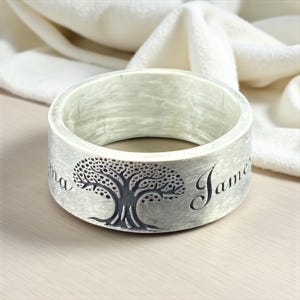 Personalized Tree of Life Ring – Custom Name Engraved 925 Silver Family Band for Men and Women – Handmade by Cousinjewellry