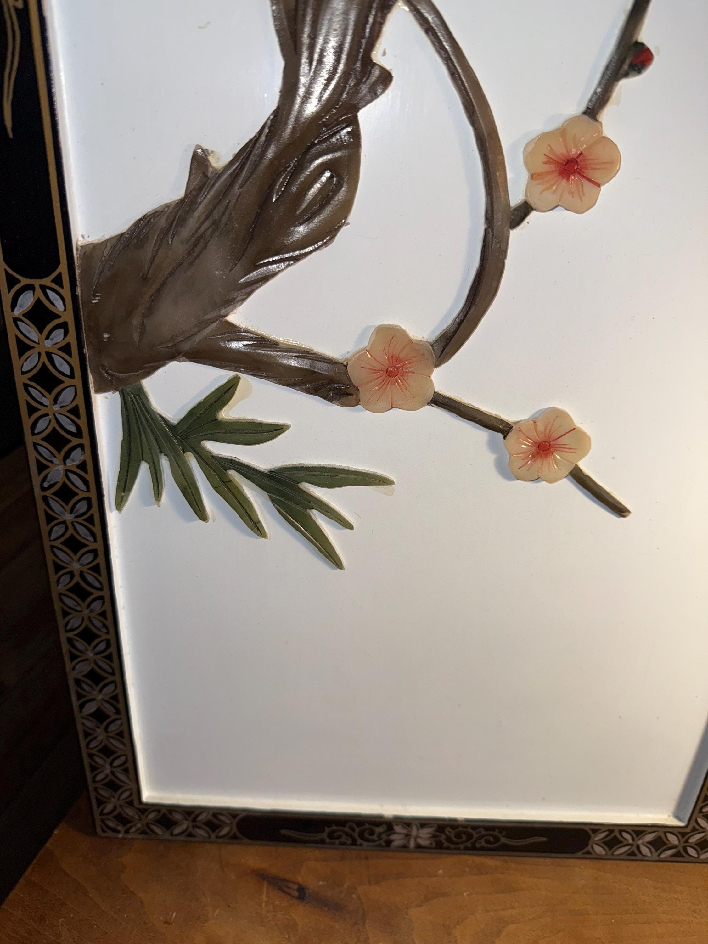 MCM Vintage Chinese Wall Art Hanging Screens Set of 2 Antique