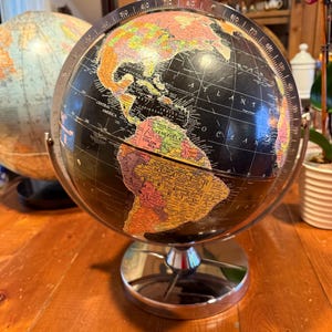 Vintage Black Ocean World Globes - Etsy