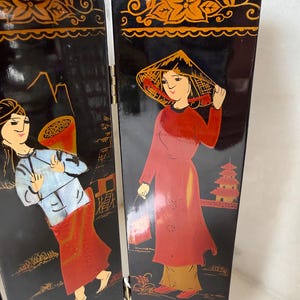 Vietnamese Black Lacquer Art - Etsy
