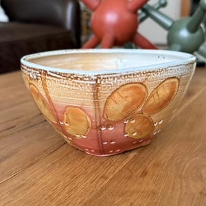 Colander Studio Pottery Berry Bowl Colander Peach Pink Handmade Ceramic Fruit Bowl Housewarming Gift