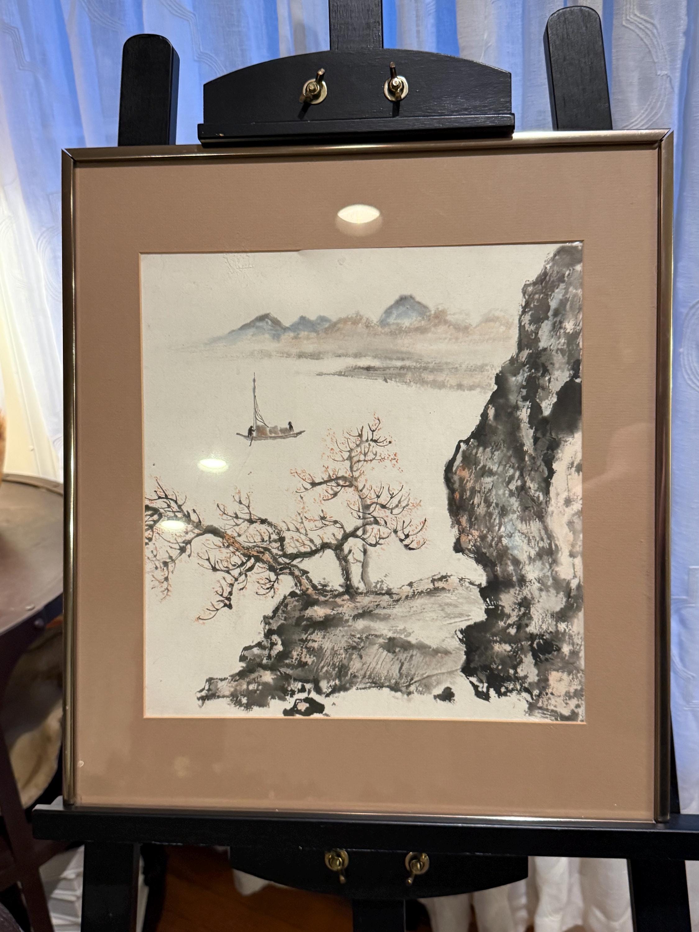 Chinese Ink Art Boat - Etsy