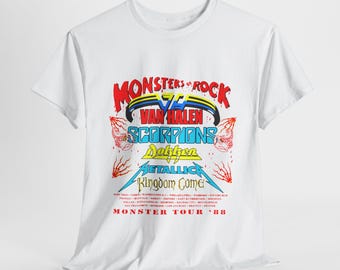 Vintage 1991 Monsters of Rock Tour Tee - AC/DC, Metallica, Black