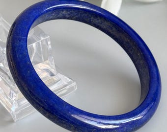 Lapis Lazuli Bangle | Natural Gemstone with Pyrite | 60.4mm  Royal Blue Bangle Bracelet