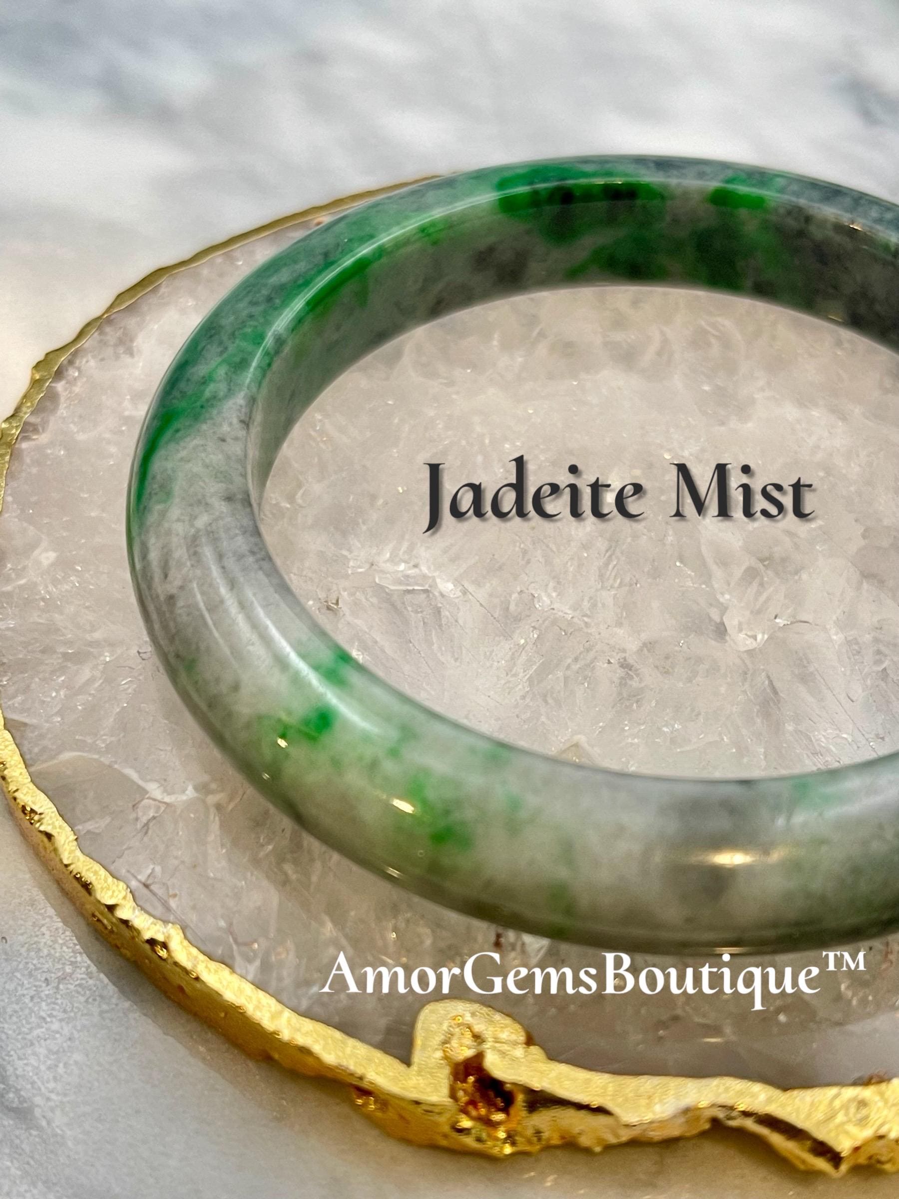 天然ジェダイト ひすい 翡翠 バングル ブレスレット Jade Bangle