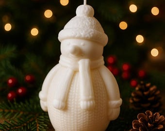 DIY Snowman Soy Wax Candle: Hand-Painted Christmas Decor