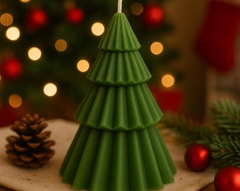 Handmade Christmas Tree Candle: Festive Holiday Decor