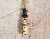 Primitive Snowman Ornament Rustic Snowman Ornament Wood Turning Country Ornament Primitive Christmas Wood Ornament Country Christmas