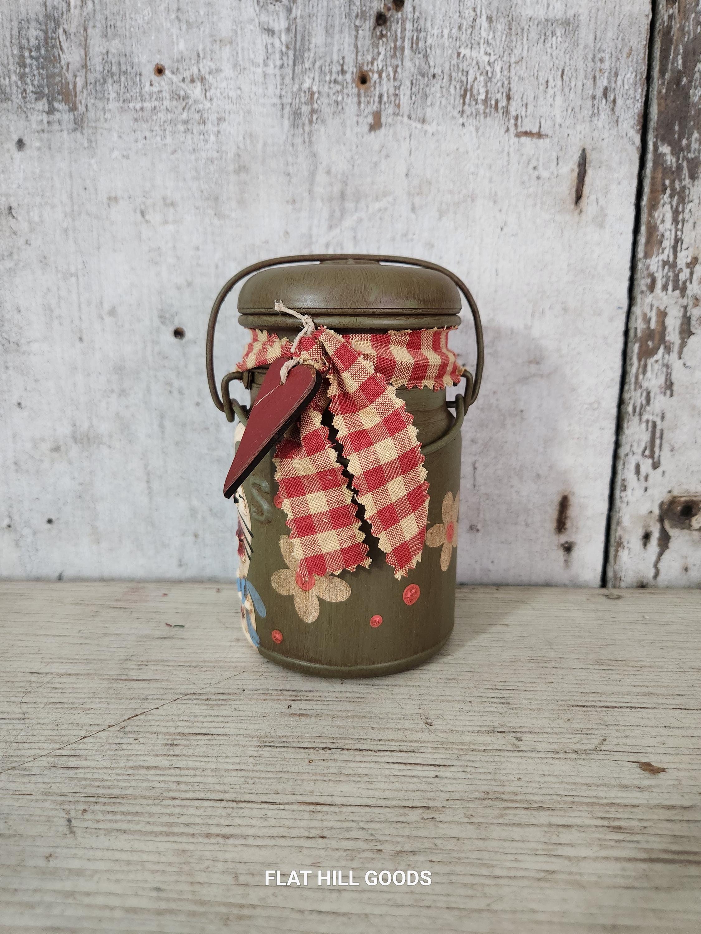 Primitive Spring Jar Bunny on Vintage Canning Jar Hand Painted Spring ...