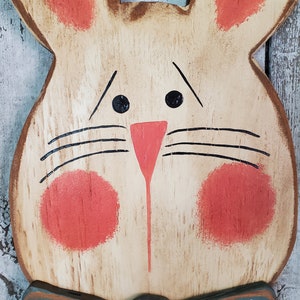 Primitive Wood Bunny Sign Rustic Bunny Primitive Rabbit Spring Décor ...