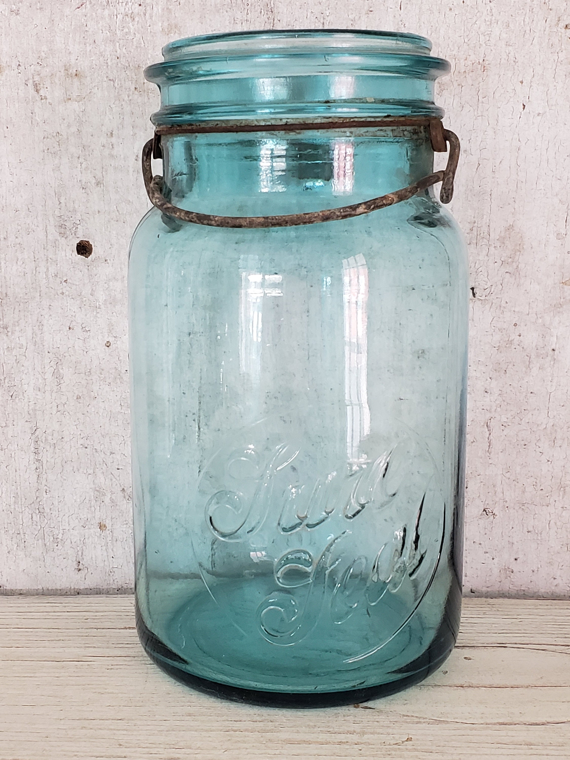 Vintage Sure Seal Canning Jar 1 Quart Blue Canning Jar Etsy