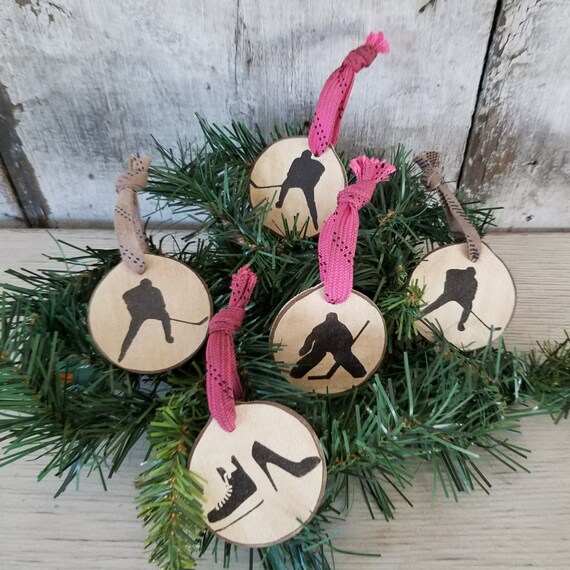 Ice Hockey Ornament Wood Ornament Goalie Hockey Player Etsy