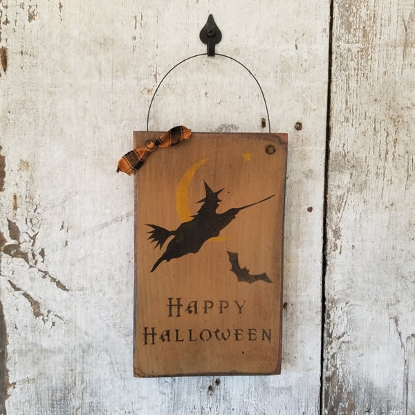 Happy Halloween Sign, Primitive Country Halloween, Primitive Halloween, Country Halloween, Primitive Fall, Halloween Decoration, Primitive