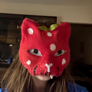 therian strawberry cat mask