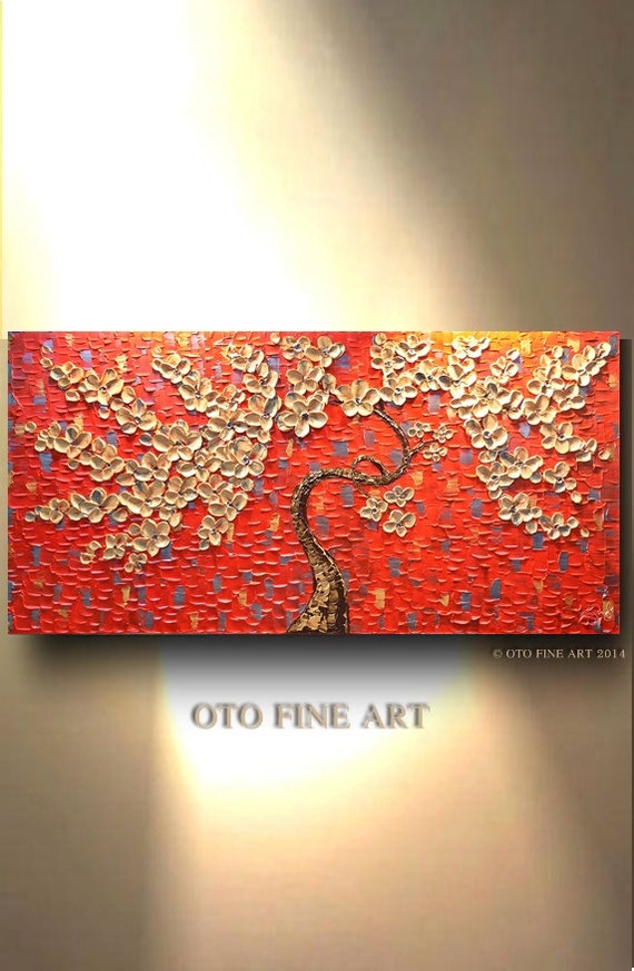 Made to Order Many Large Sizes Painting Red Gold Silver Etsy