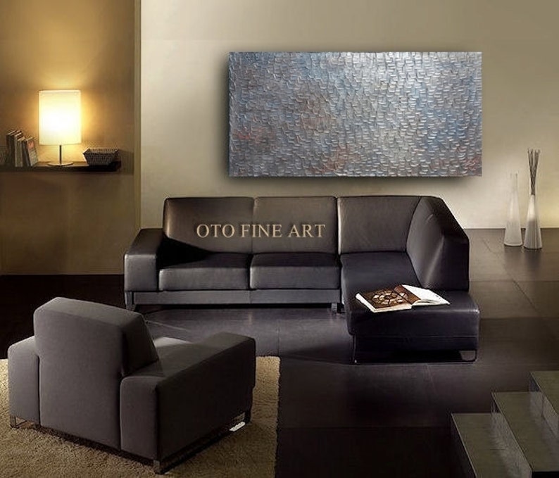 Abstract Painting Abstract art Metallic Silver Grey Bronze Copper Art Canvas oil Contemporary Artwork Textured art by OTO image 2