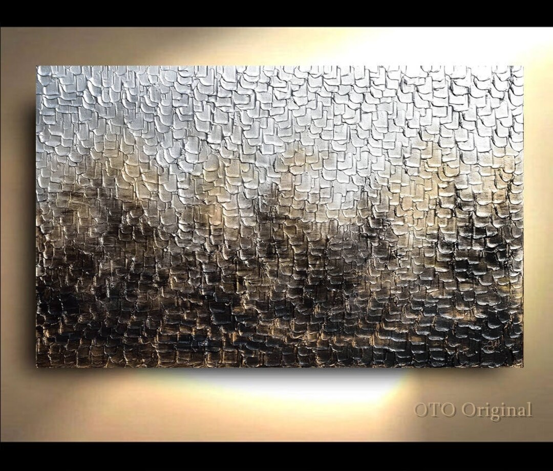 Metallic Gold Abstract Impasto Painting: Textured Modern Art Canvas - Etsy