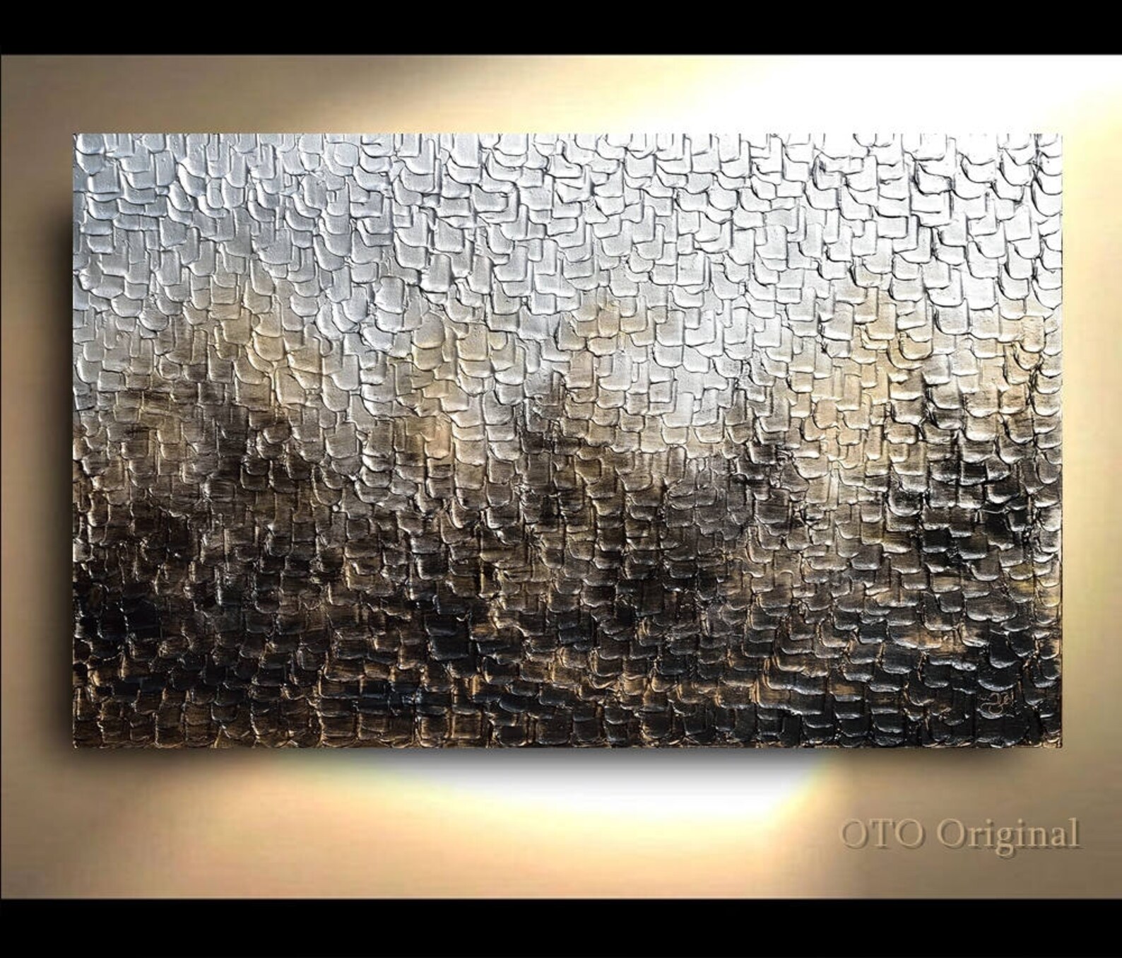 Small & Large Set Metallic Gold Abstract Painting Art Canvas Etsy