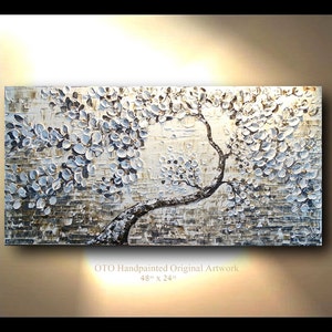 Painting on Canvas Big Large Gold Brown Black White Textured Acrylic Tree Abstract Art Canvas oil Wall Decor Artwork Impasto Oto T Jenkins