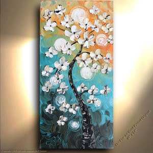 Textured Floral Oil Painting: Daisies Canvas Art, Home Decor