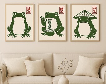Druckbare Kunst, Japanische Kunst, Frosch Druck, Frosch Wandkunst, Ukiyo-e Frosch-Druck