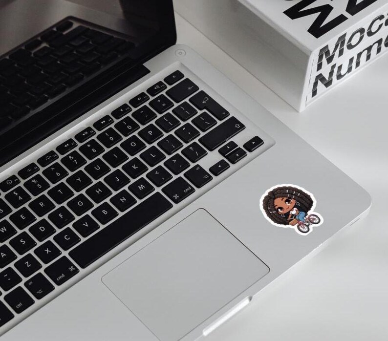 Chibi Sticker Riding Chibi Stickers Riding Bike Black Girls – Afro Cute Kawaii Chibi ...