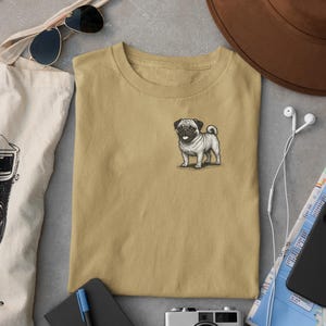 Minimalist Pug Line Art T-Shirt | Cute Cartoon Pug Sketch Tee | Funny Dog Lover Gift | Pug Owner Shirt | Hand Drawn Ink Style Pet Design