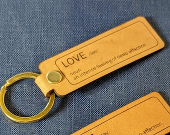 Define Love - Custom Leather Keychain