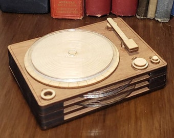 Record player coaster set