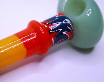 6” Glass Tobacco Pipe Bowl – Hand Blown Colorful Smoking Pipe | Assorted Colors | Thick Glass | Rasta