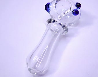6” Glass Tobacco Pipe Bowl – Clear | Assorted Colors | Thick Glass | Unique Handmade