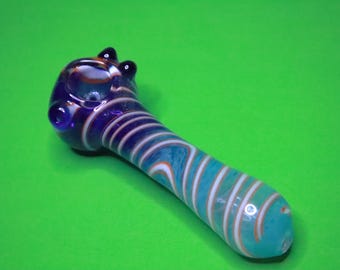 Hand Blown One of a Kind Colorful Smoking Pipe | Assorted Colors | Thick Glass | Unique Handmade