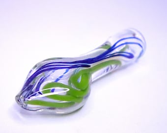 LIMITED Stock Glass One Hitter Pipe – Colorful Striped Fish Shaped Chillum | Pocket Tobacco Pipe | Durable, Discreet
