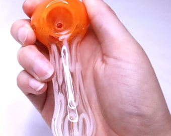 4" Hand-Blown Glass Tobacco Pipe | Artisan Smoking Pipe | Compact & Durable