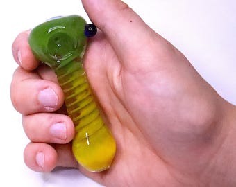 4" Hand-Blown Glass Tobacco Pipe | Artisan Smoking Pipe | Compact & Durable