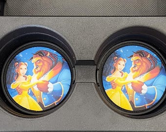Belle en het Beest, Disney Princess, autoaccessoires, autodecor, auto-onderzetters, onderzetter, autodecor, cadeau voor haar, bekerhouderonderzetter