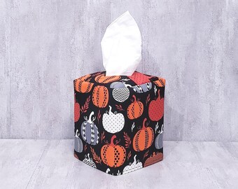 Orange And Black,Fabric Tissue Box Cover,Cloth Tissue Box Cover,Fabric Tissue Holder,Fabric Tissue Box, Fabric Tissue Cover,Fall Decor