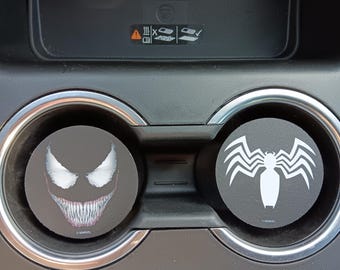 Venom, Eddie Brock, Accesorios para coche, Decoración para coche, Posavasos para coche, Posavasos, decoración para coche, regalo para él, posavasos para portavasos, posavasos personalizado