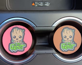 I am Groot, Baby Groot,Car Coasters,Cup Holder Coaster,Coasters,Car Decor,Auto Decor,Coaster Sets,Auto Accessories,Car Charm,Gift for Her