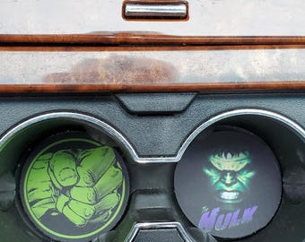 Increíble Hulk, Hulk, Vengadores, Posavasos para coche, Posavasos para portavasos, Posavasos, Decoración para coche, Juegos de posavasos, Accesorios para coche, Adorno para coche