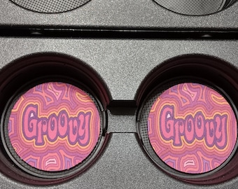 Groovy, Neopren-Auto-Untersetzer, Universal Fit, Auto-Untersetzer, lustige Geschenke, Easy Clean, Autozubehör, Autoanhänger