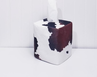 Koeienprint, stoffen tissueboxhoes, stoffen tissueboxhoes, stoffen tissueboxhoes, stoffen tissuehouder, stoffen tissuebox, stoffen tissuebox, koeiendecoratie