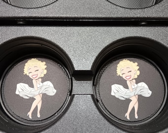 Marilyn Monroe, uniwersalne podkładki samochodowe, samochodowe podkładki pod napoje, podkładki samochodowe, chłonne podkładki, personalizowane podkładki samochodowe, dekoracje samochodowe