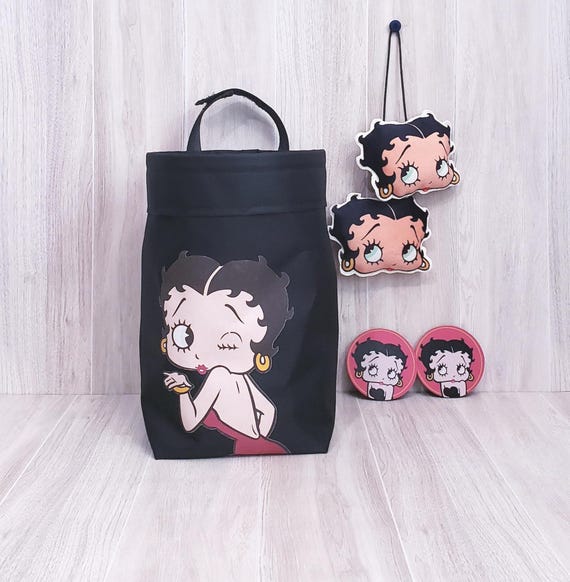 Betty Boop, Car Trashcan, car coaster, rearview hanger, gift for her, gift set, car accessories, car decor