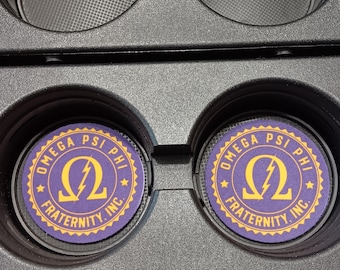 Omega Psi Phi, QUE, Fraternidad, Posavasos universales para coche, Posavasos para bebidas en coche, Posavasos para auto, Posavasos absorbentes, Posavasos personalizados para coche