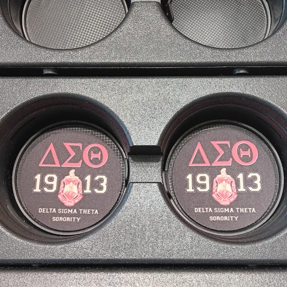 Delta Sigma Theta,Car Accessories,Car Decor,DST,Sorority Gifts,Car Coasters,Coasters,Auto Decor,Cup Holder Coaster,Soror Gifts,Universal Fit