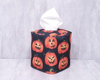 Orange And Black,Fabric Tissue Box Cover,Clothe Tissue Box Cover,Fabric Tissue Box, Fabric Tissue Cover,Halloween Decor,Pumpkin Decor