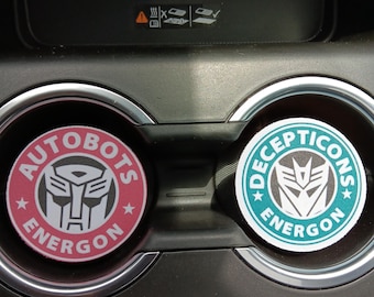 Transformers, Autobots, Decepticons, Car Accessories, Car Decor, Car Coasters, Coaster, auto decor, cup holder coaster